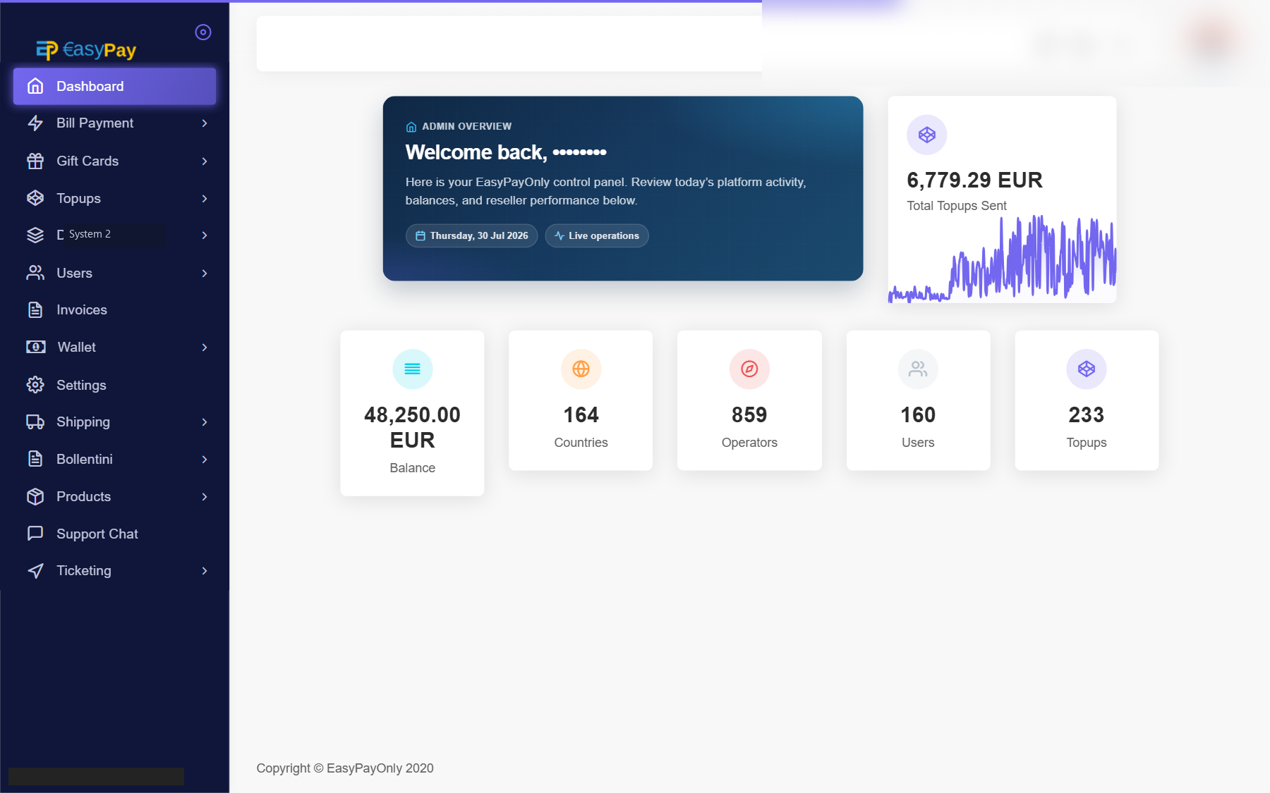 Merchant Dashboard — EasyPayOnly